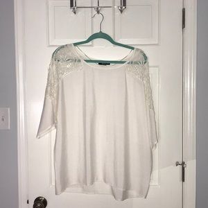 a.n.a. XL Lace shoulder Dolman Top